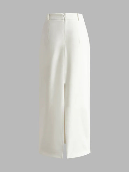 Elegant Slit Back Maxi Skirt Without Belt