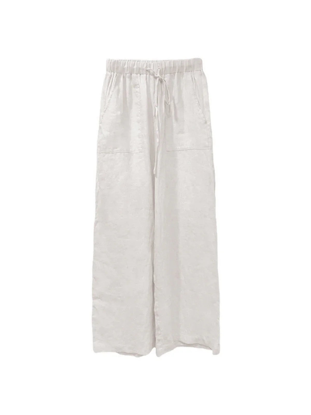 Linen High Waist Straight-Leg Pants