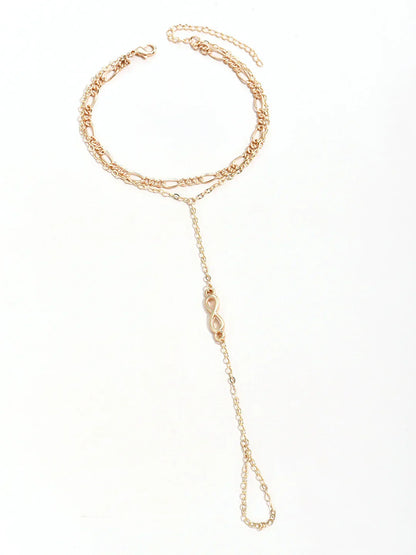 Niche Design Golden Finger Ring Bracelet