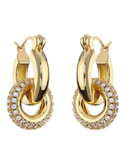 Retro Polished Double Hoop Earrings