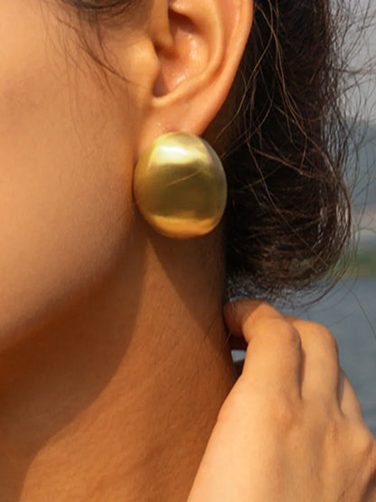 Always Elegant Brushed Ball Earrings