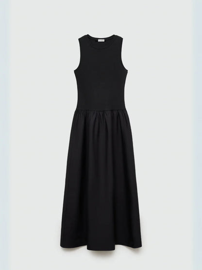 Round Neck Casual Stitching Vest Dress