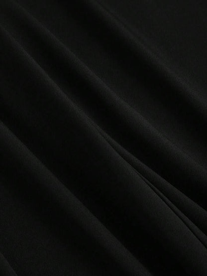 High-Waisted Wide‑Leg Black Trousers