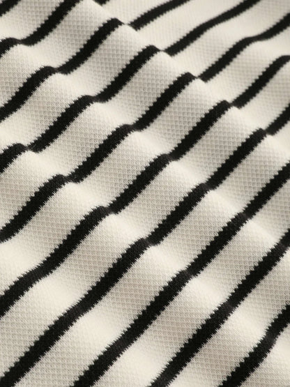 Sophisticated Stripe Breton Collared Pullover