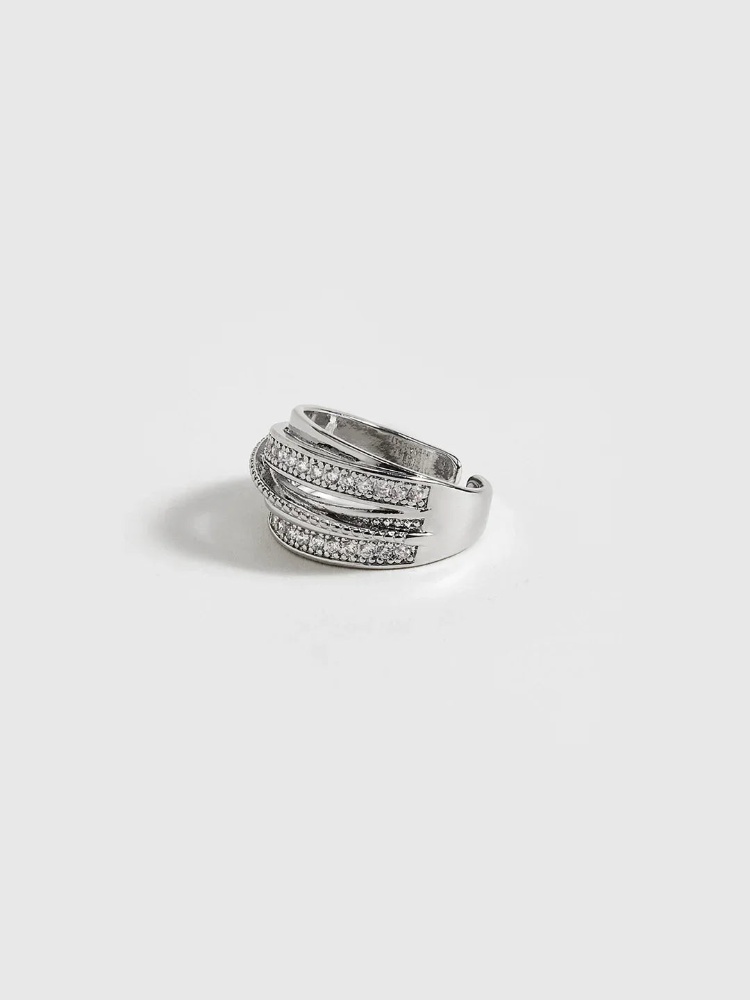 Radiant Layers Adjustable Rhinestone Ring