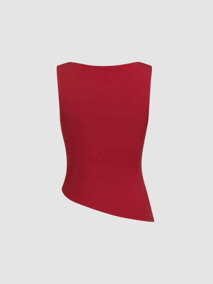 Draped Cowl Neck Sleeveless Top | Lightweight Knit