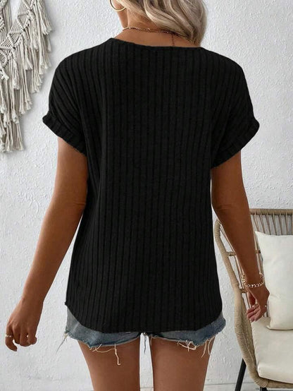 Everyday Essential Cashmere Blend V-neck Button Top