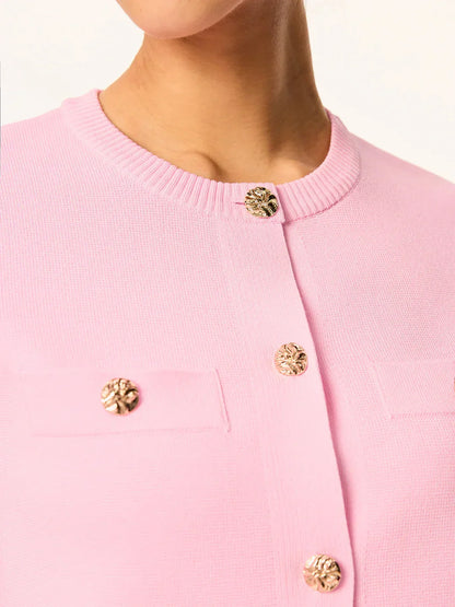 Vintage-Inspired Pink Knit Set