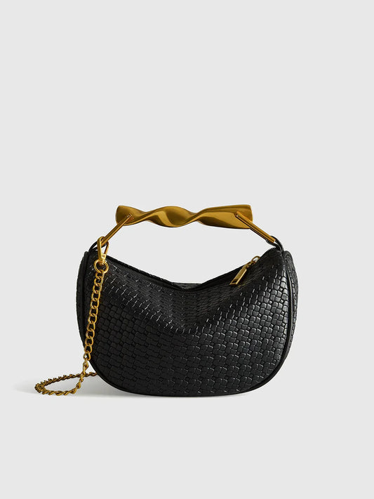 Structured PU Leather Shoulder Bag