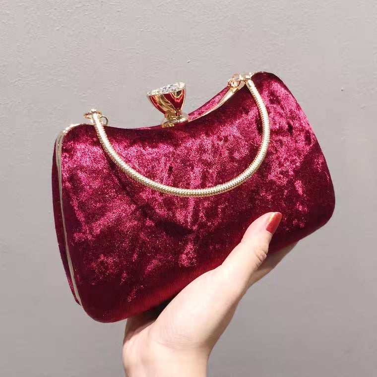 Velvet Clutch Bag with Flask