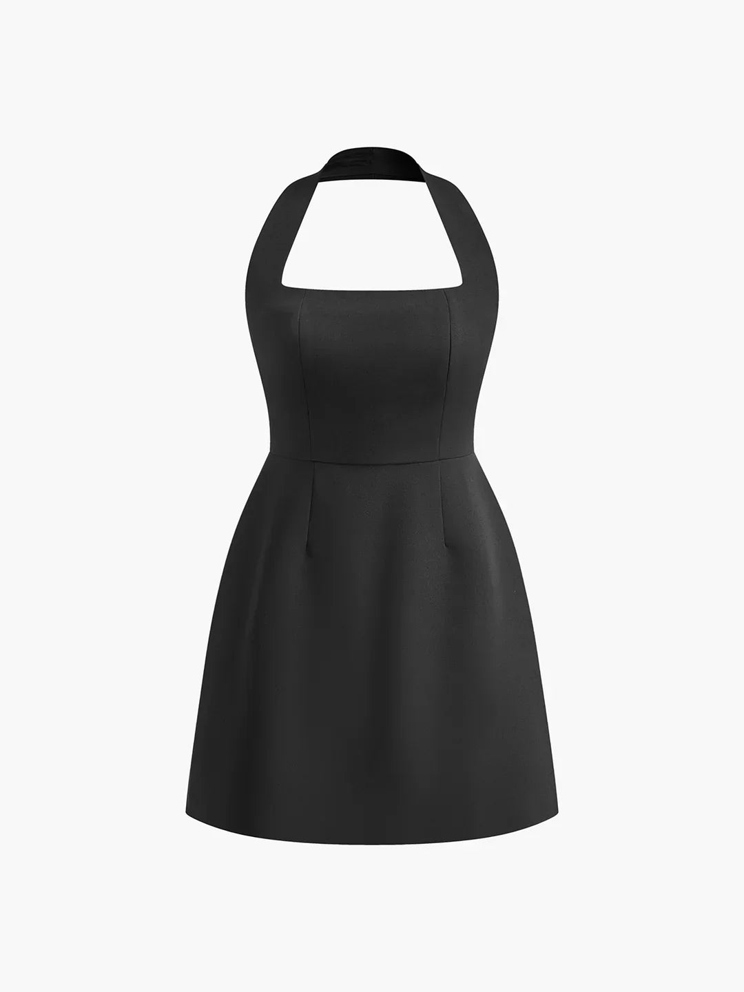 Elegant Slim-fit Halter Solid Dress