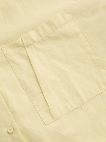 Cotton Collar Solid Long Sleeve Shirt