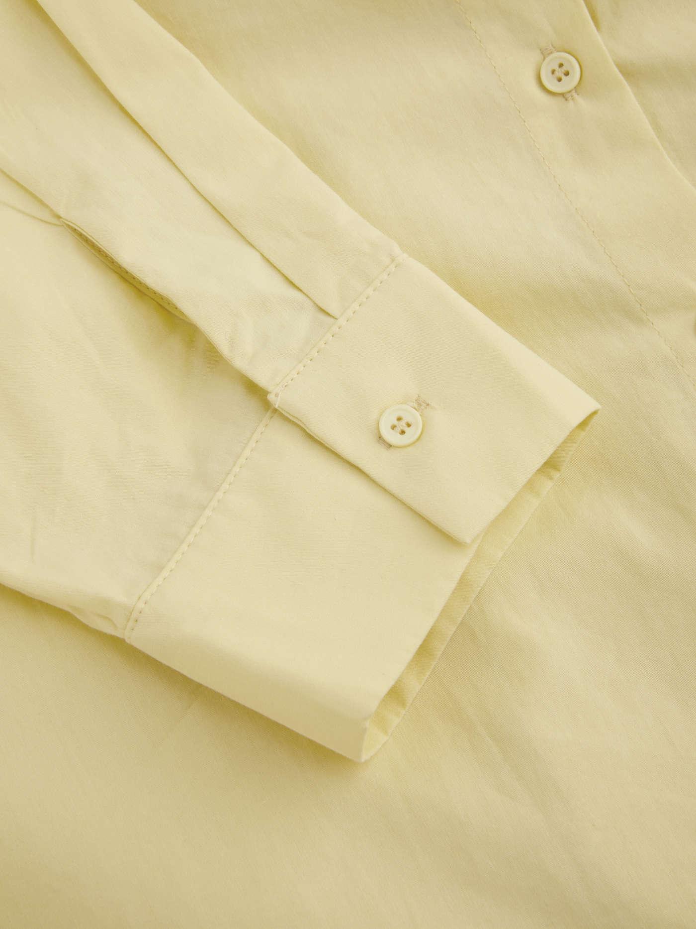 Cotton Collar Solid Long Sleeve Shirt