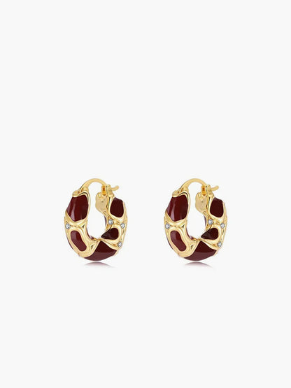 Chunky Golden Frame Hoop Earrings