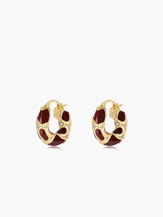 Chunky Golden Frame Hoop Earrings