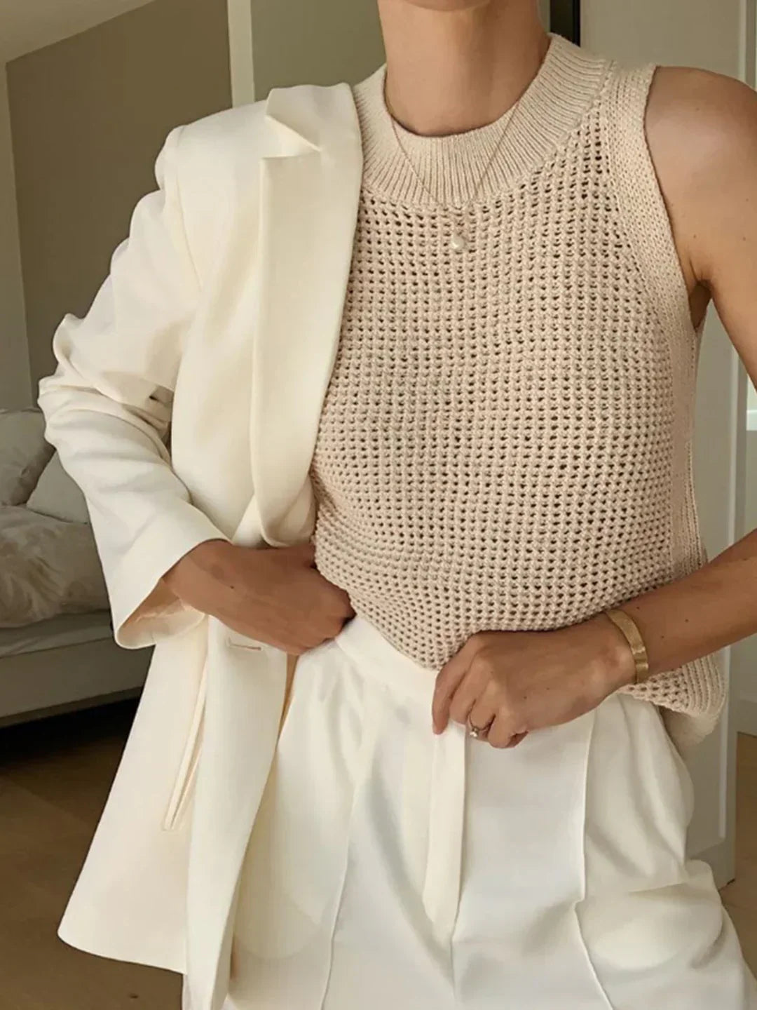 All-match Solid Knit Tank Top
