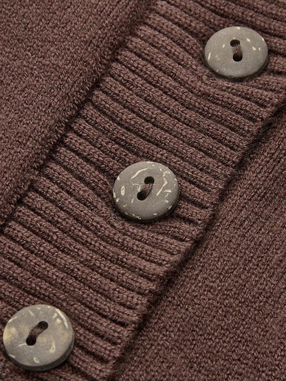 Slim Breasted Knitted Cardigan & Elastic Waist Pleated Skirt Matching Suit