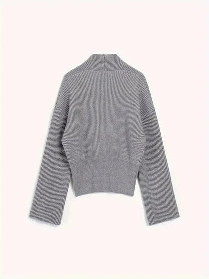 Retro Cross V-Neck Knitted Sweater