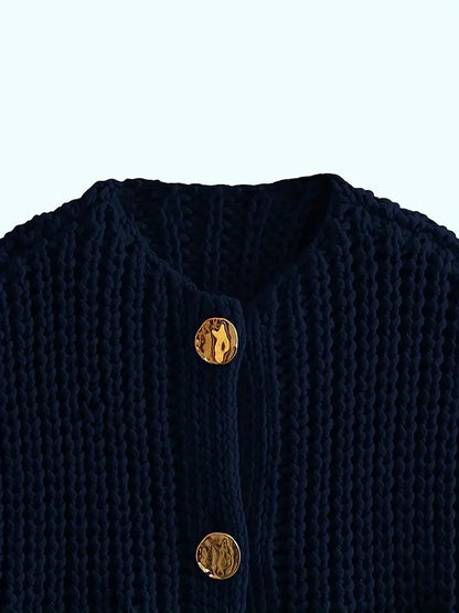 Pocket Sleeveless Short Knitted Cardigan Vest