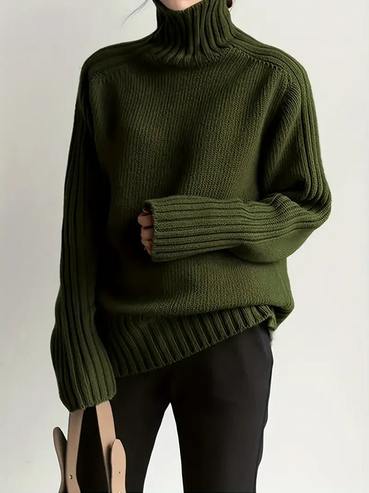 Solid Color Turtleneck Knitting Sweater