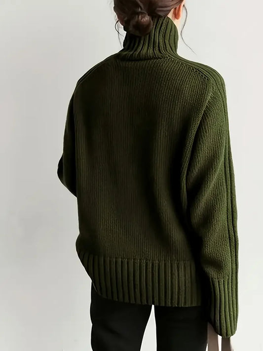 Solid Color Turtleneck Knitting Sweater