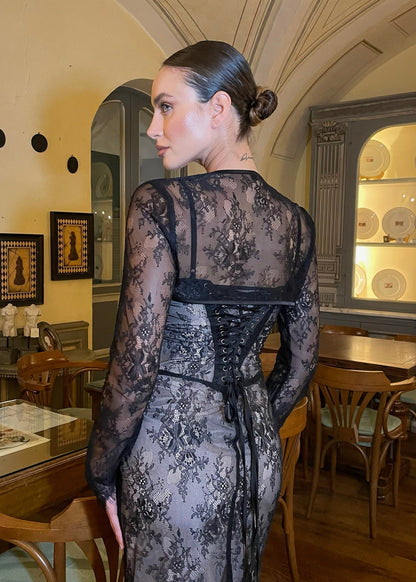AUREA  long  lace dress with