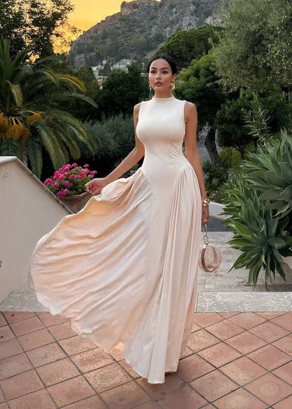Serenity High Neck Maxi Dress – Elegant Sleeveless Evening Dress