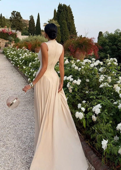 Serenity High Neck Maxi Dress – Elegant Sleeveless Evening Dress