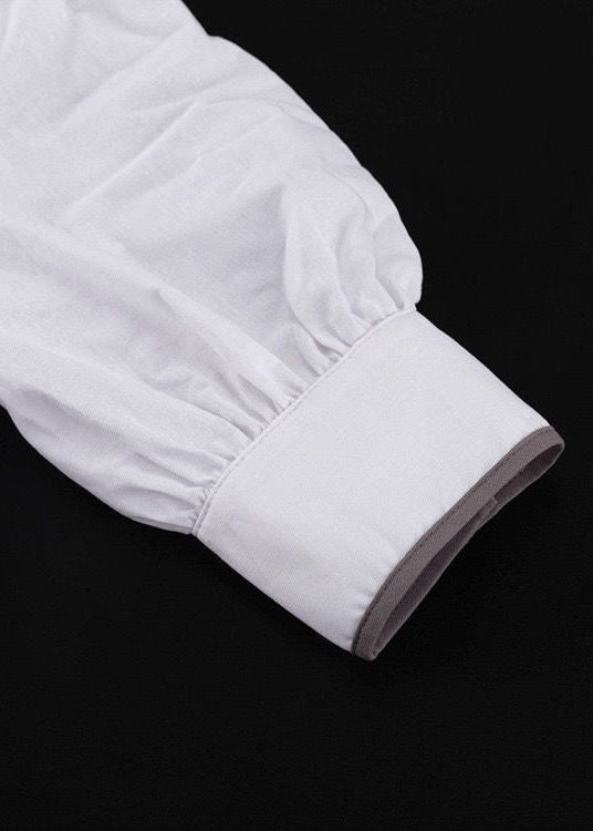 White Ruffle Mini Dress for Women – High Neck Puff Sleeve Summer Dress