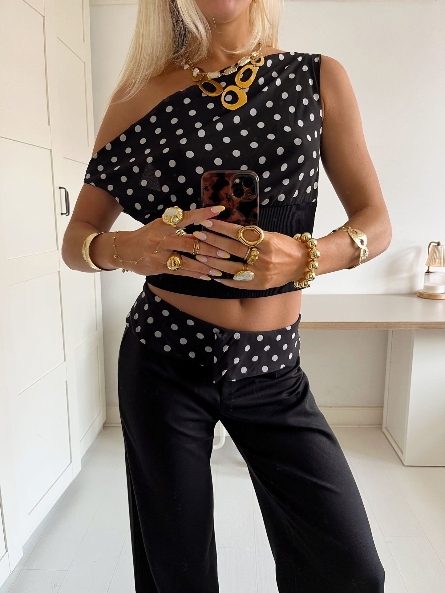 Livia Polka Dotted Top