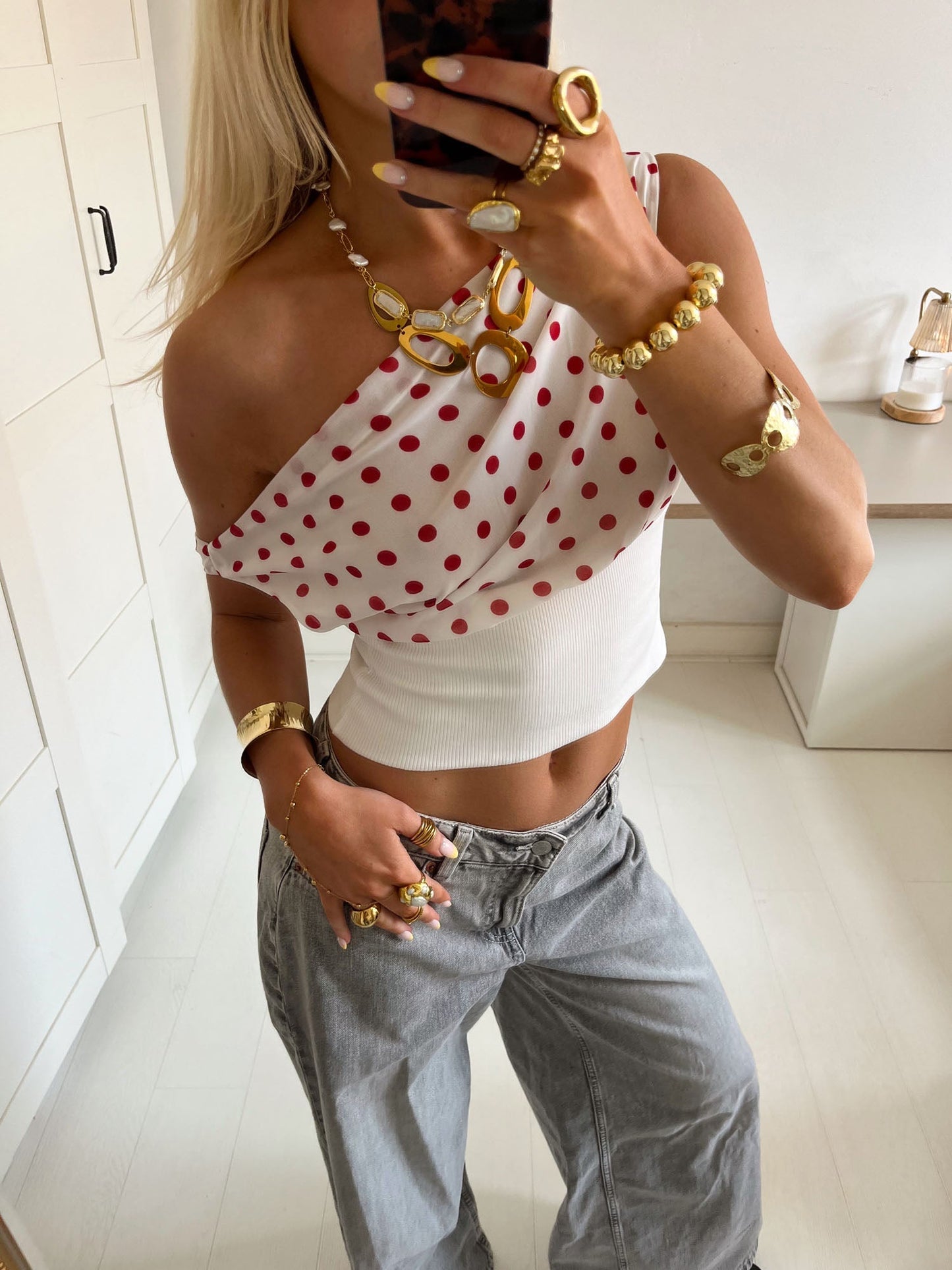 Livia Polka Dotted Top