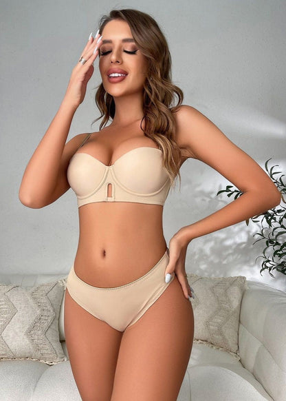 Padded Underwire Lingerie Set – Push Up Bra and Matching Panties