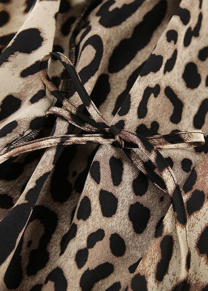 Wild Allure Leopard Print Three-Piece Set – Bra Top, Shorts & Kimono