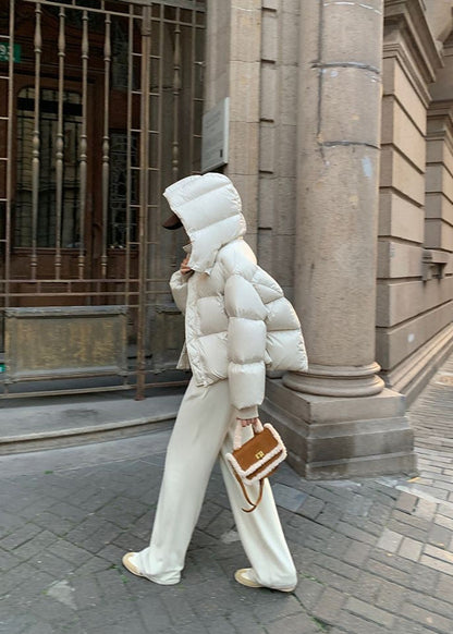 Lyra Oversized Puffer Jacket – Warm Hooded Winter Coat in Ivory