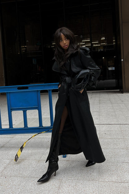 Caroline Leather Trenchcoat