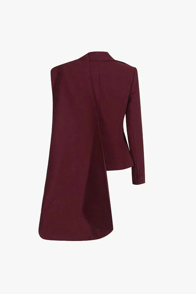 | Asymmetrical Design Scarf-Lapel Blazer