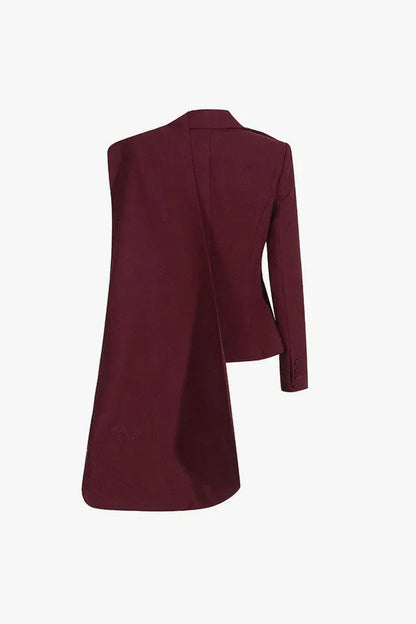 | Asymmetrical Design Scarf-Lapel Blazer