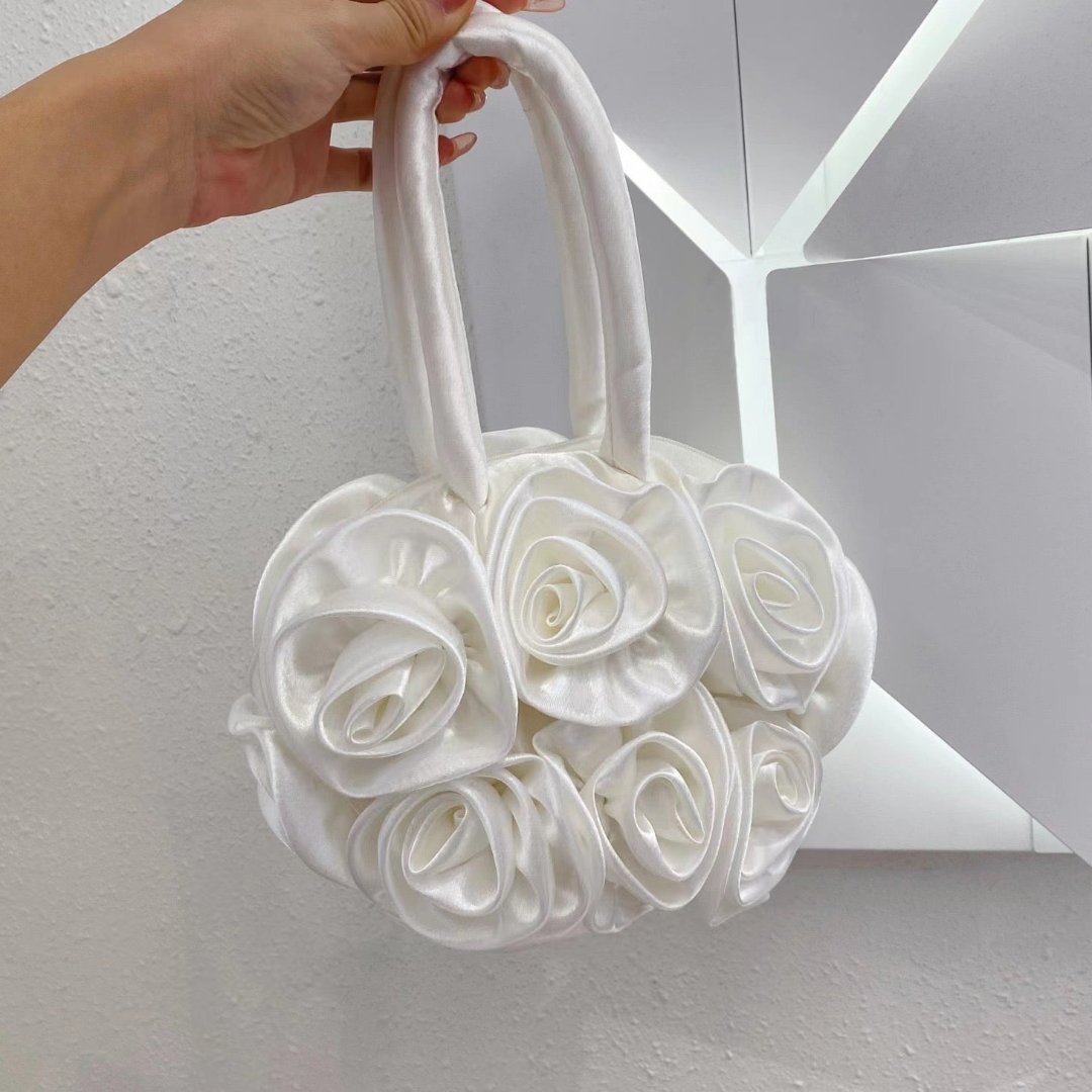 Satin Flower Handbag by Francine