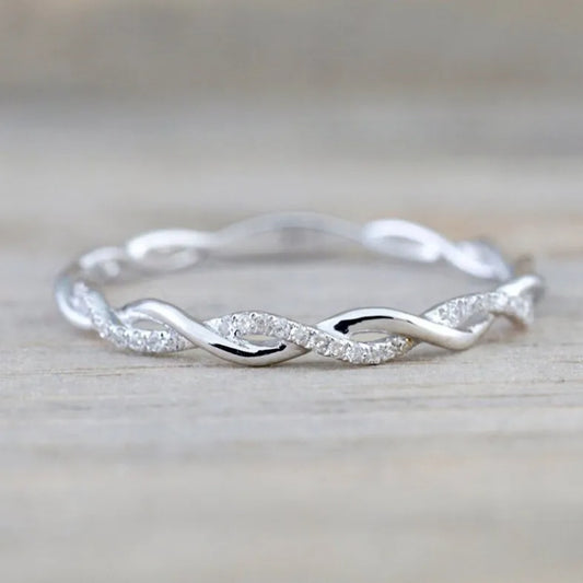 Women's Adjustable Stainless Steel Engagement Ring – Classic Wedding Band