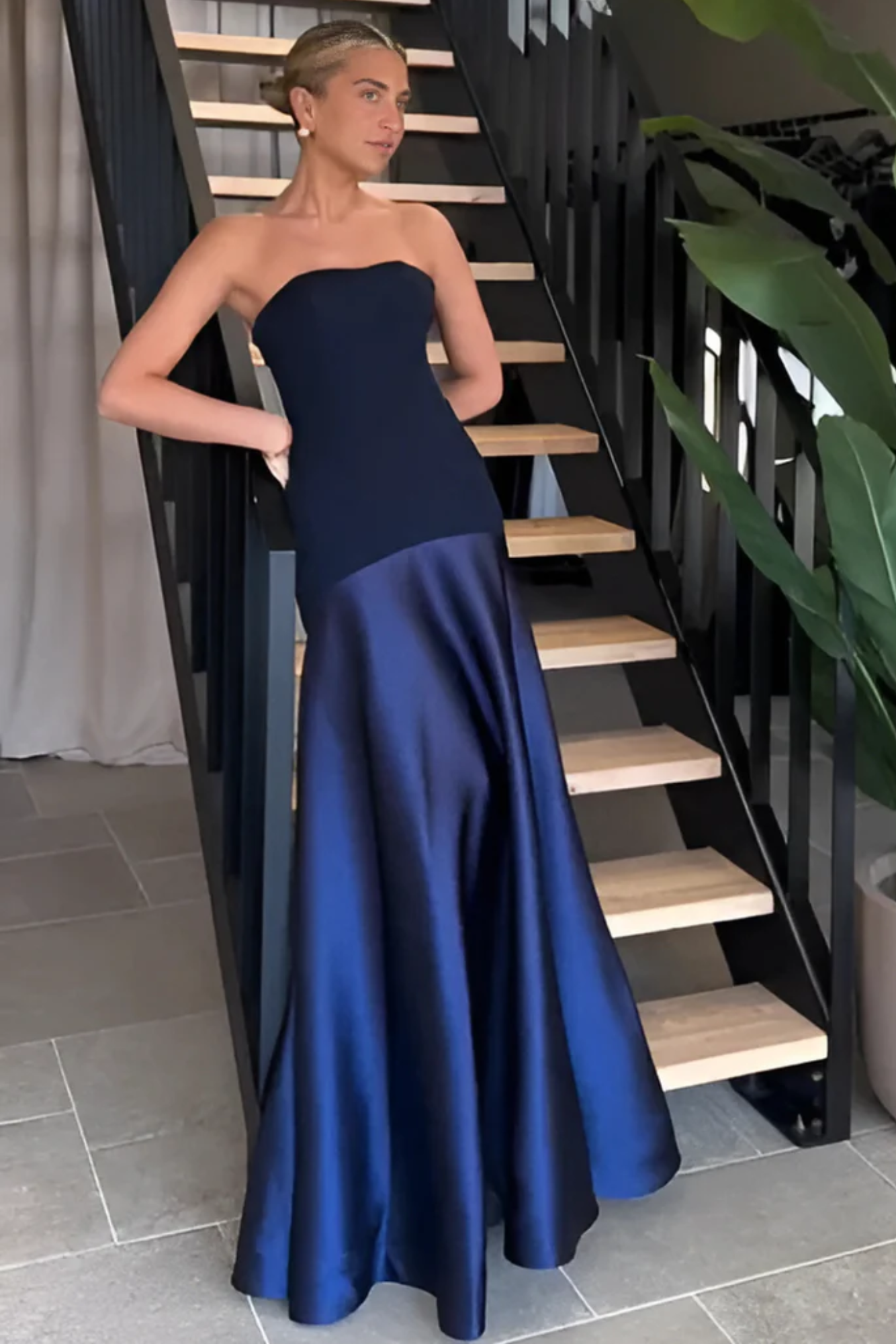 | Sculpted Fit Strapless Evening Gown