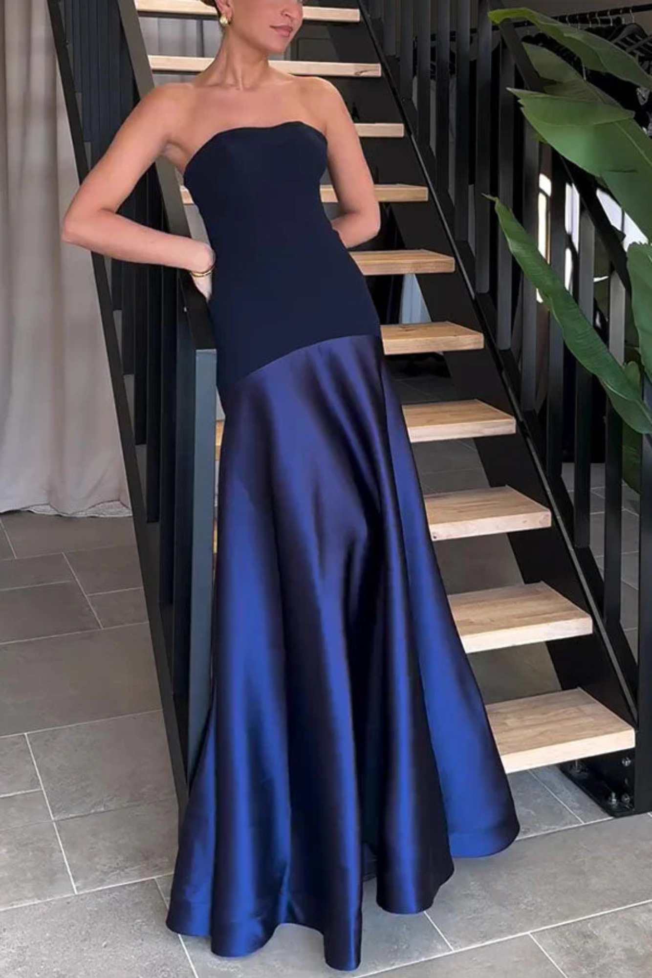 | Sculpted Fit Strapless Evening Gown