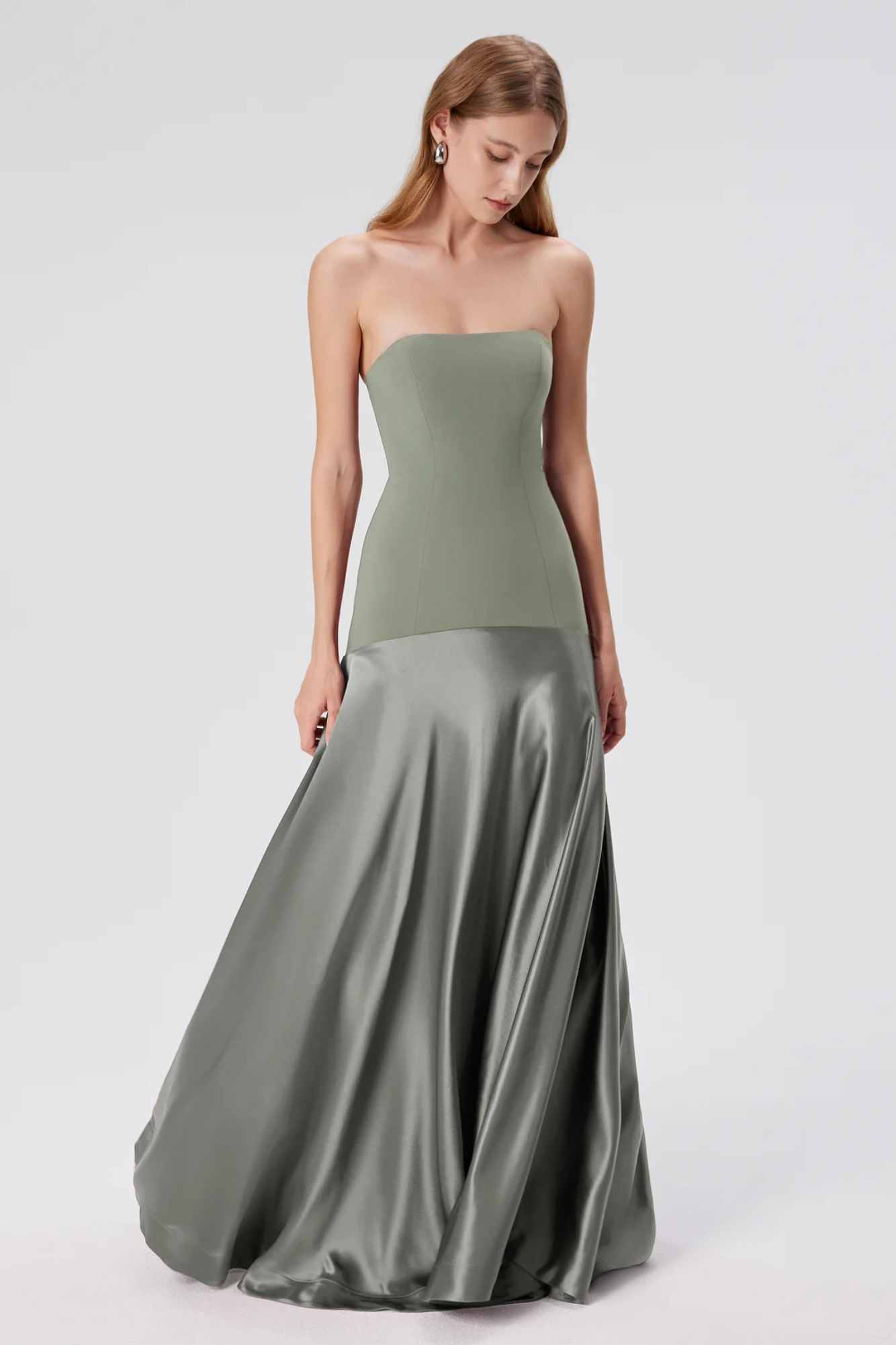| Sculpted Fit Strapless Evening Gown