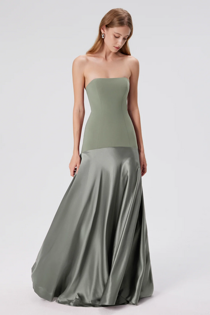 | Sculpted Fit Strapless Evening Gown