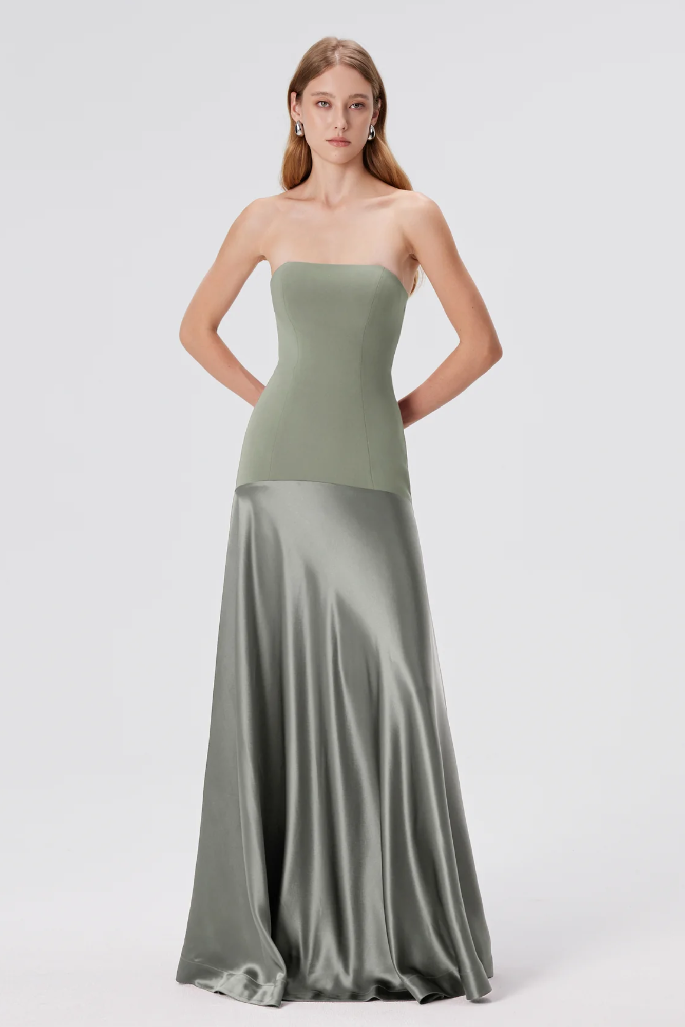 | Sculpted Fit Strapless Evening Gown