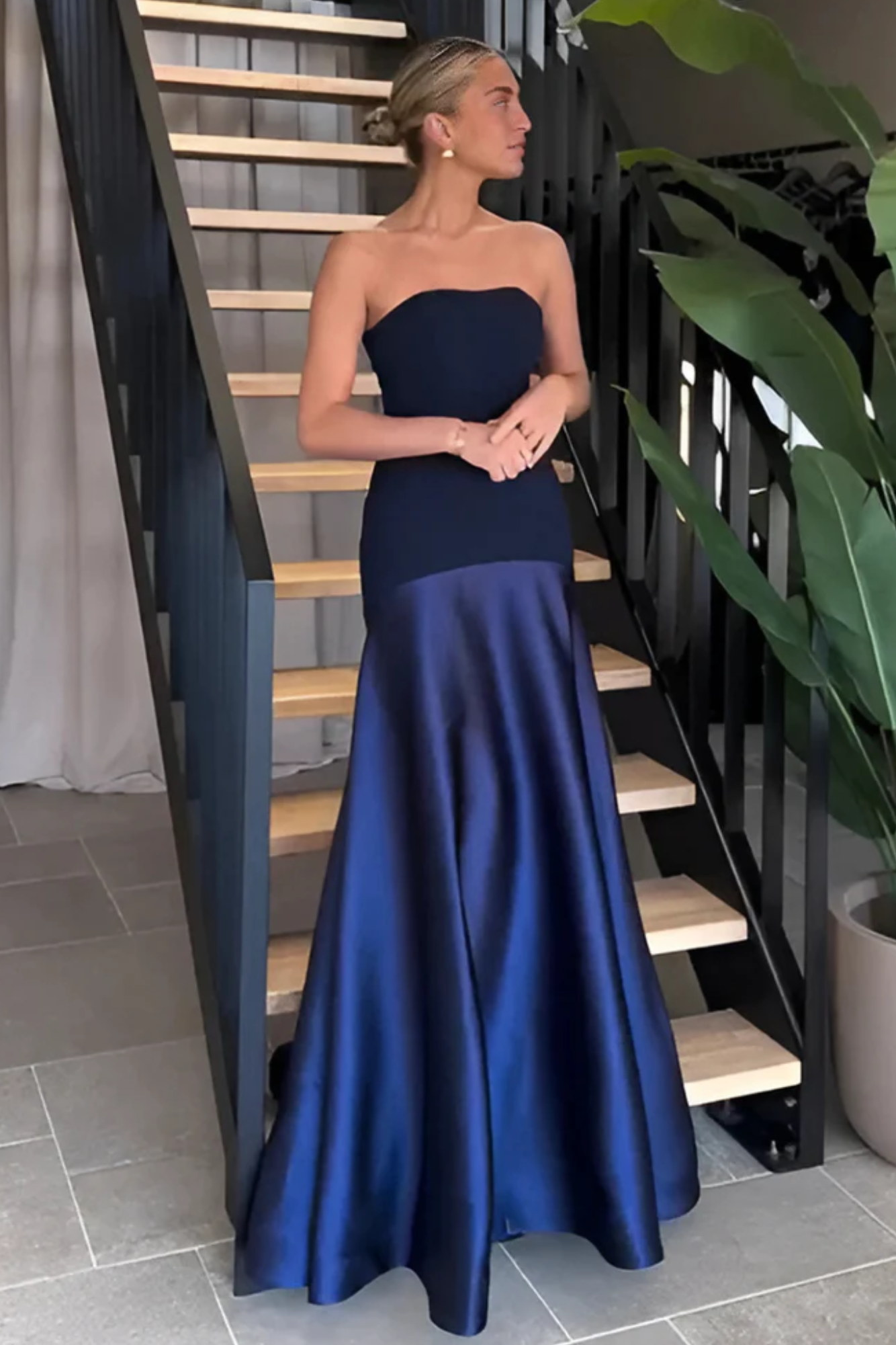 | Sculpted Fit Strapless Evening Gown