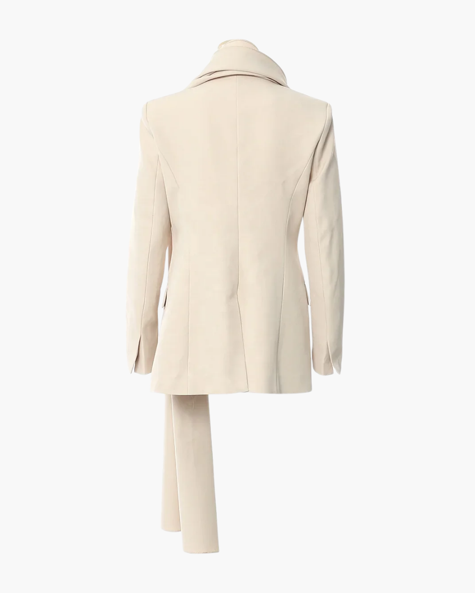 | Asymmetrical Collar Scarf Blazer