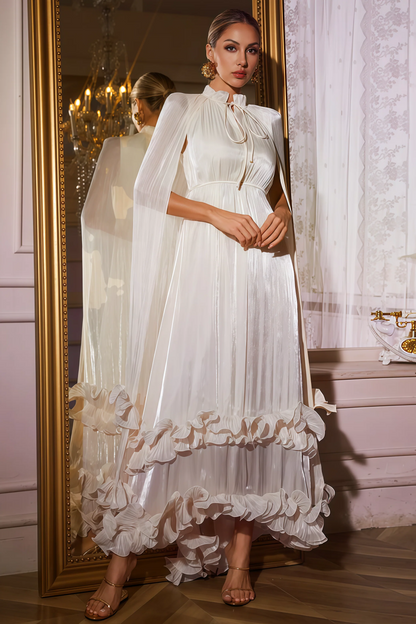 Alarip Shawl Ruffle Maxi Dress