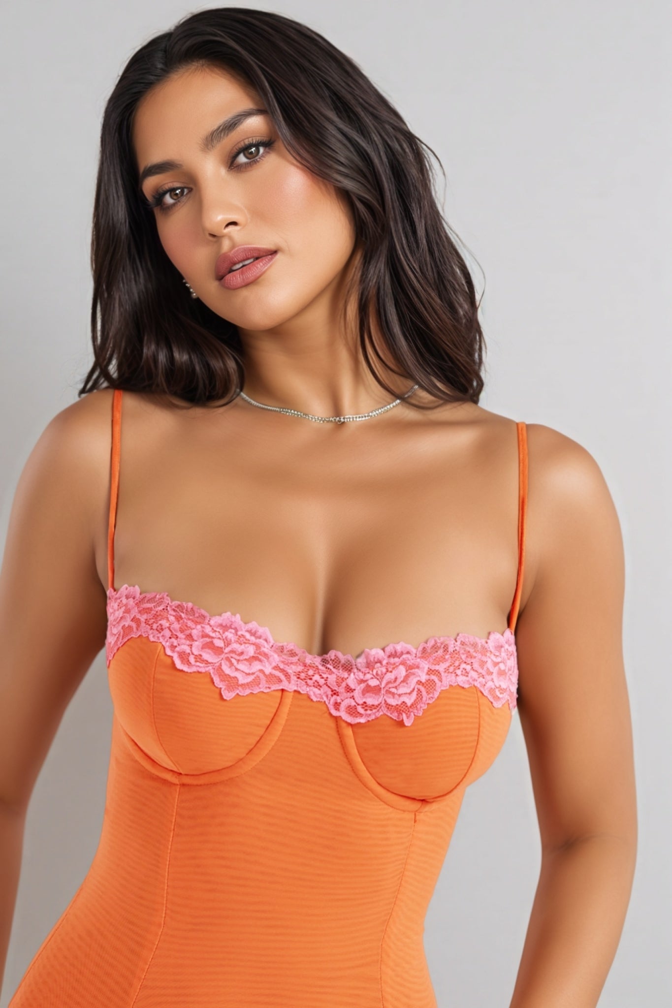 Thalassa Lace Trim Cami Midi Dress