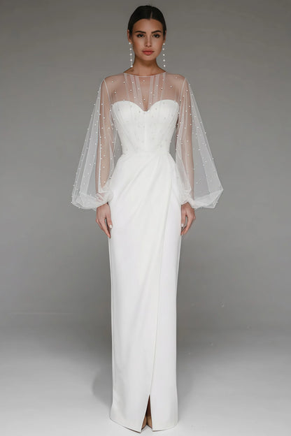 Kalia Sheath Pearl Maxi Dress-White