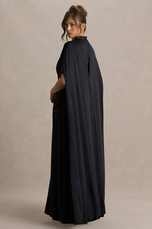Jersey Metal Embellishment Gathering Maxi Dress